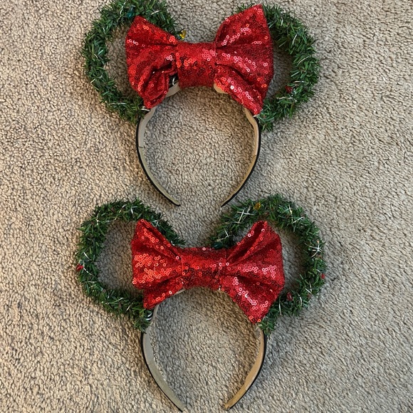 Disney Mickey Holiday Christmas Ears Headband Minnie Mouse Light Up ears - Picture 6 of 6